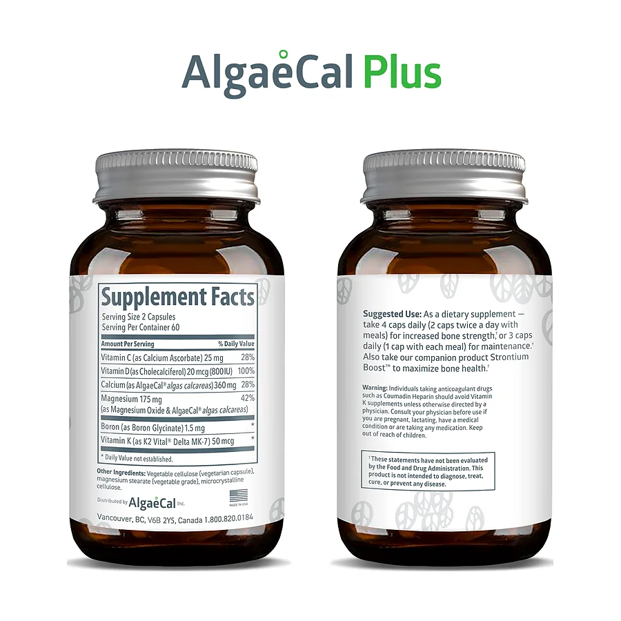 ALGAECAL Plus - Plant Based Calcium Supplement- Vitamin D3 (720 mg)