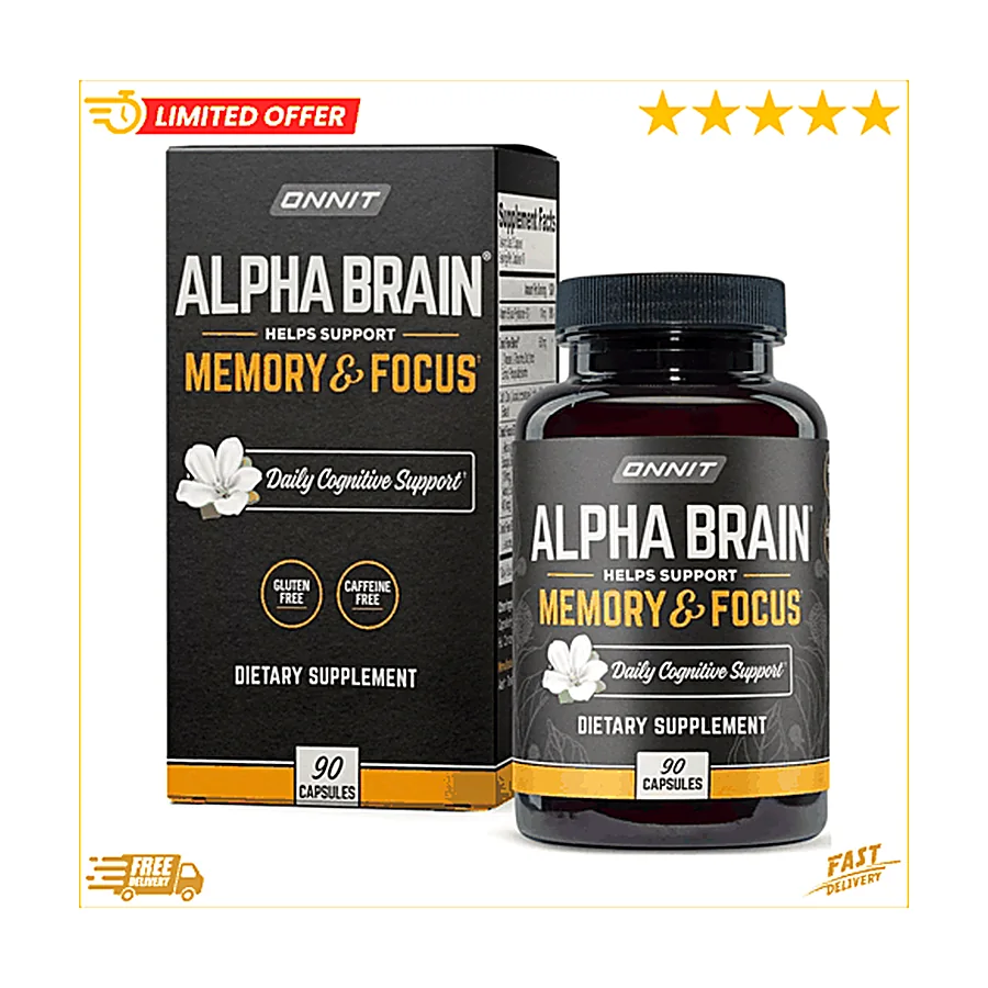 Alpha Brain Memory & Focus Daily Cognitive Support 90 CAPSULES