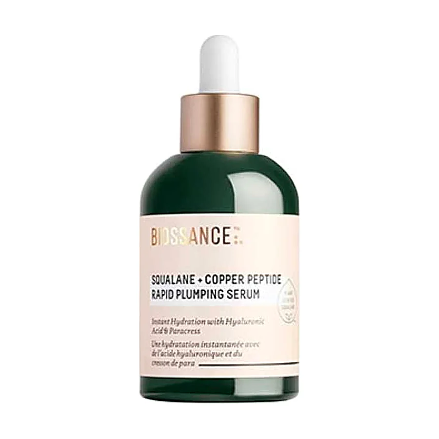 Biossance Squalane + Copper Peptide Rapid Plumping Serum.
