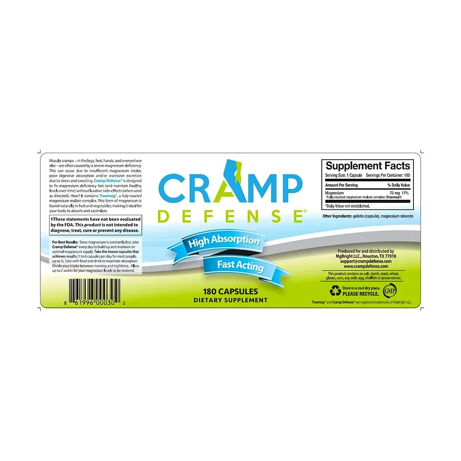 Cramp Defense® Magnesium for Leg Cramps, Muscle Cramps & Muscle Spasms