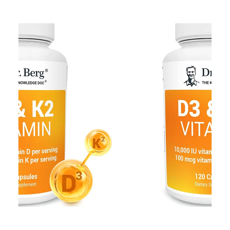 Dr. Berg Vitamin D3 K2 w/MCT Powder - 120 Capsule