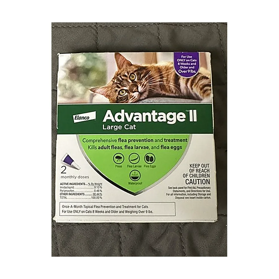Elanco Advantage II Large Cat Over 9 lbs - 6 Monthly Doses - New in Box!