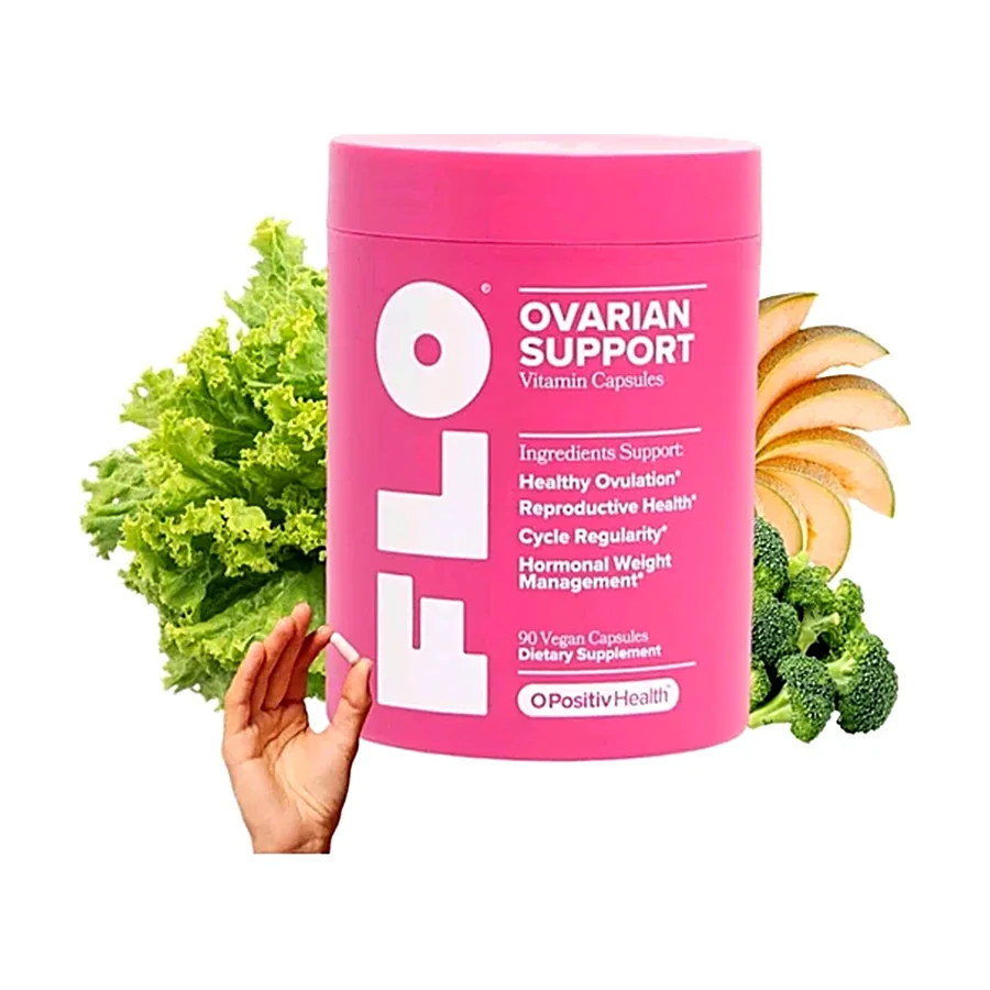 FLO Ovarian Support Vitamin 90 Vegan Capsules Dietary Supplement Hormone Balance