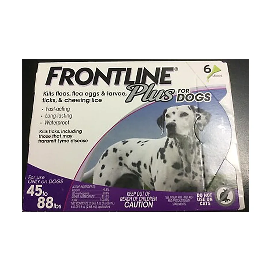 Frontline Plus For Dogs 45 to 88 LBS 6 Doses 6 Month Supply