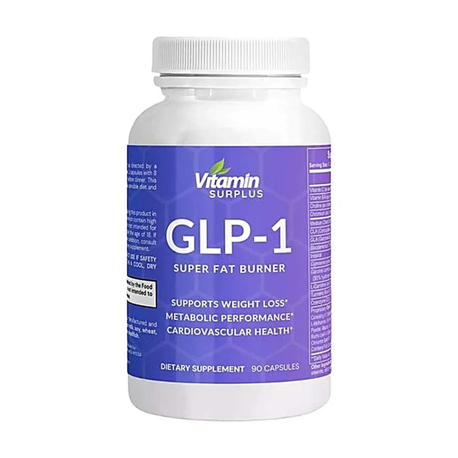 GLP-1 Weight Loss Fat Burner - 90 Capsules - Choline, Chromium, MCT, L-Carnitine