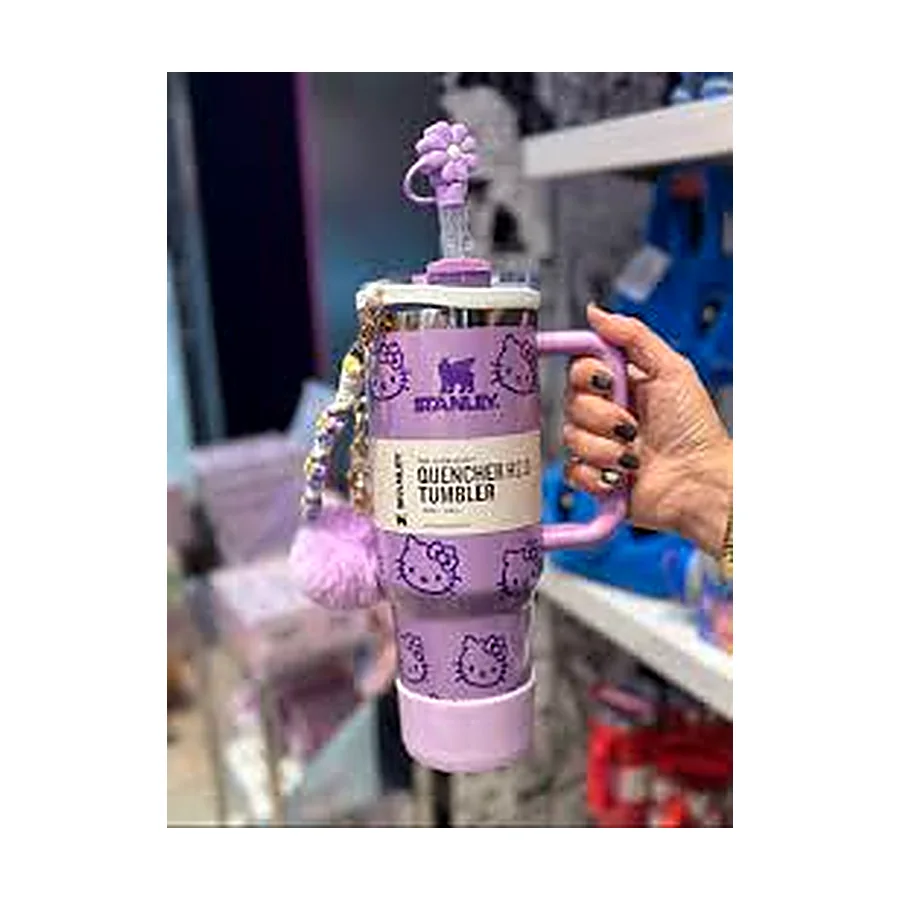 Hello Kitty Stanley Cup Flowstate Tumbler - 40oz - Purple Glitter Limited Edition-