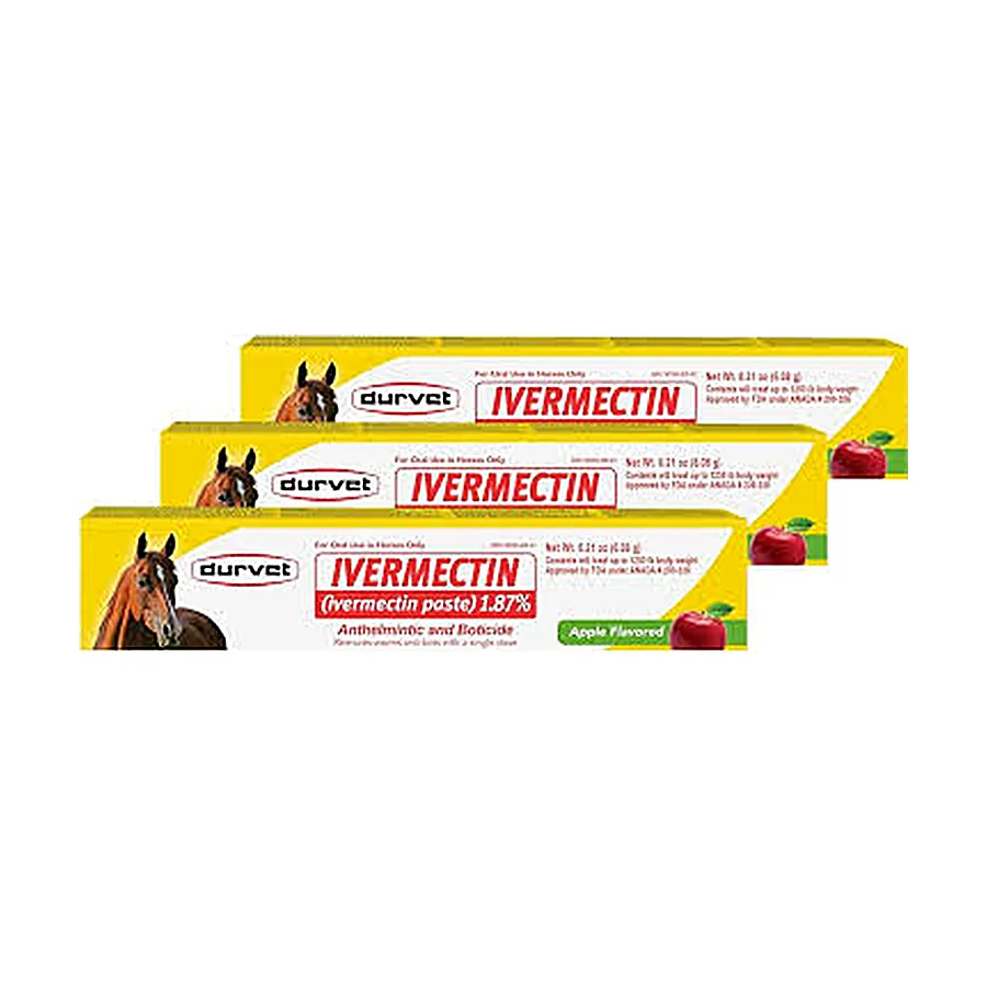 2 TUBES Ivermectin Paste Dewormer - 6.08g dose @ 1.87%-Apple flavored