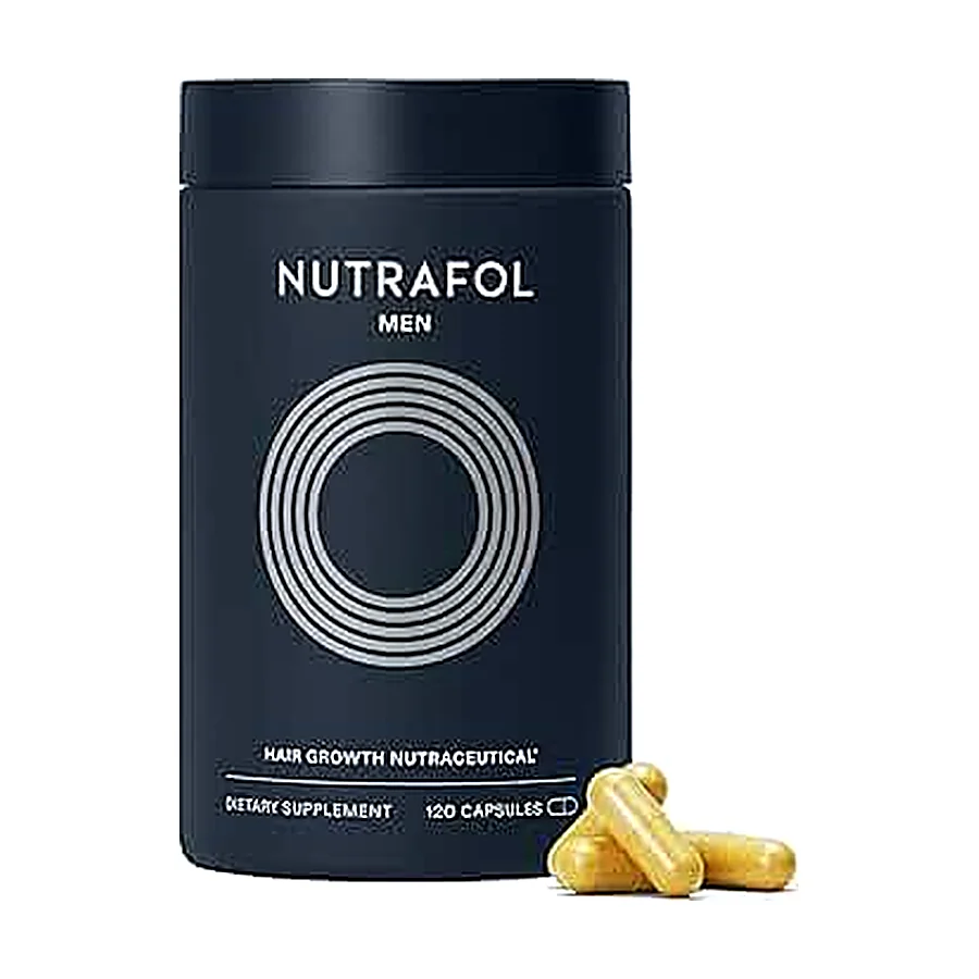 Nutrafol Men's Hair Growth Supplements, Clinically Tested for Visibly Thicker Hair and Scalp Coverage, Dermatologist Recommended - Glass