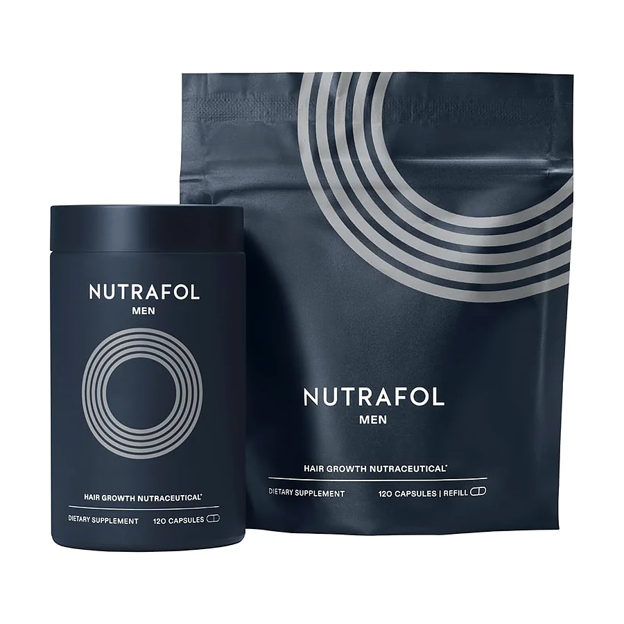 Nutrafol Men's Hair Growth Supplements, Clinically Tested for Visibly Thicker Hair and Scalp Coverage, Dermatologist Recommended - Plastic