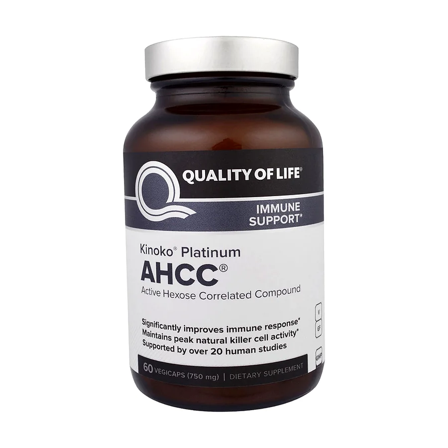 Quality of Life Labs, Kinoko Platinum AHCC, Immune Support, 750 mg, 60 capsules