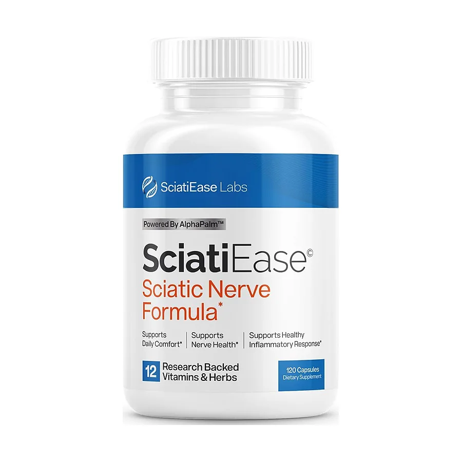 SciatiEase Sciatic Nerve Health Support Supplement - Nerve Support Formula with AlphaPalm, Pea, Vitamin B Complex, Alpha Lipoic Acid 300mg - 120 Capsules
